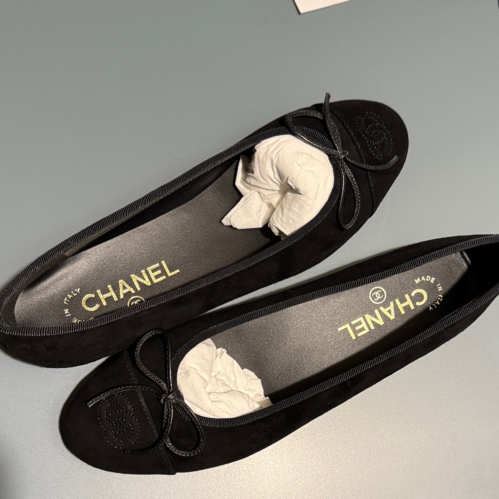 Black Suede Ballet Flats